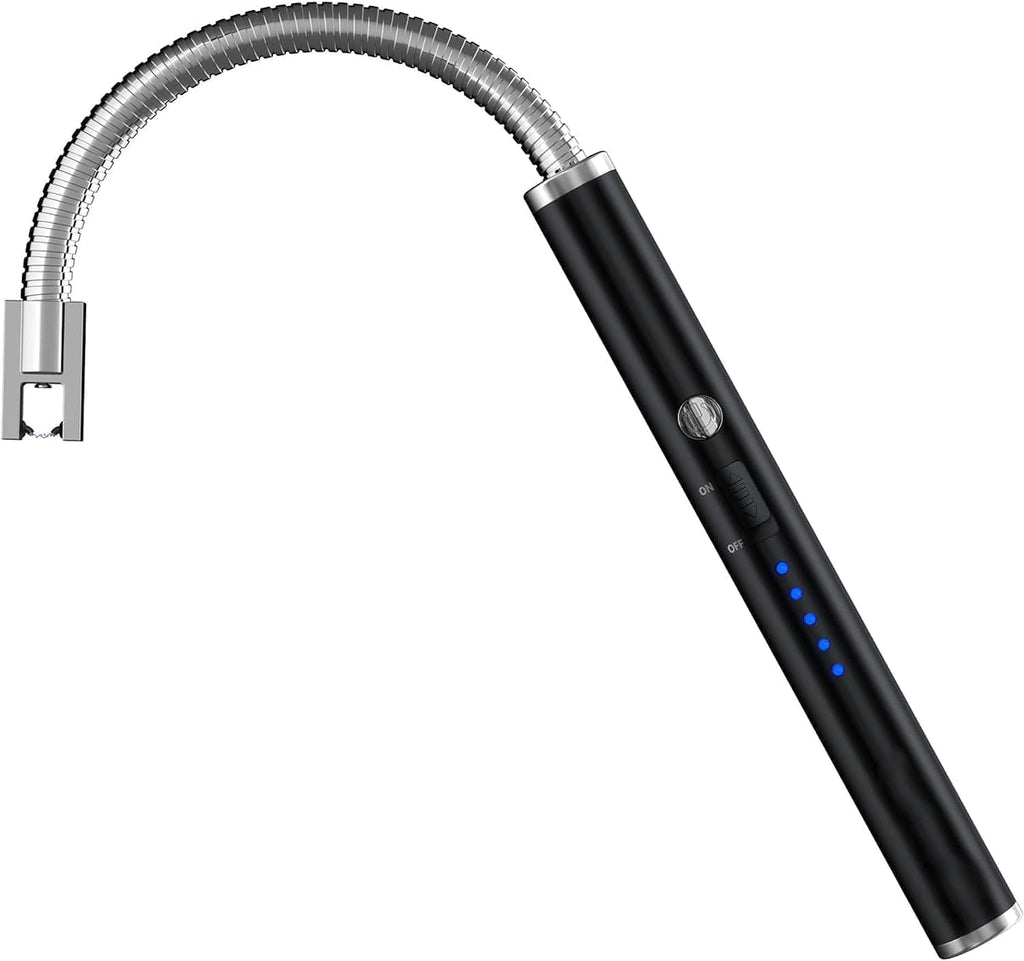 Two USB electric lighters from سوق كوم for home use, with sleek black design and compact shape, suitable for everyday lighting needs.