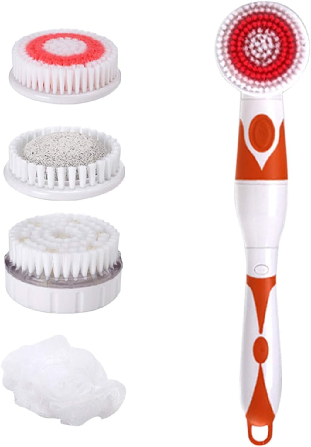 4-in-1 body and shower cleaning brush from سوق كوم, featuring multiple attachments for hair removal and skin cleansing.