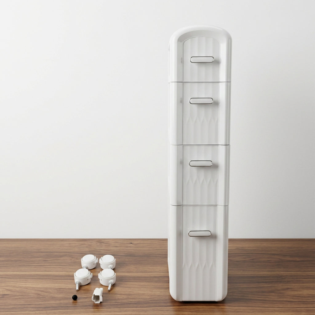 Floor storage cabinet with four compartments from سوق الأمانة, featuring sturdy construction and modern design.