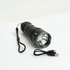 White adjustable LED laser flashlight for camping and outdoor trips, 100000 lumens, compact and powerful from سوق الأمانة.
